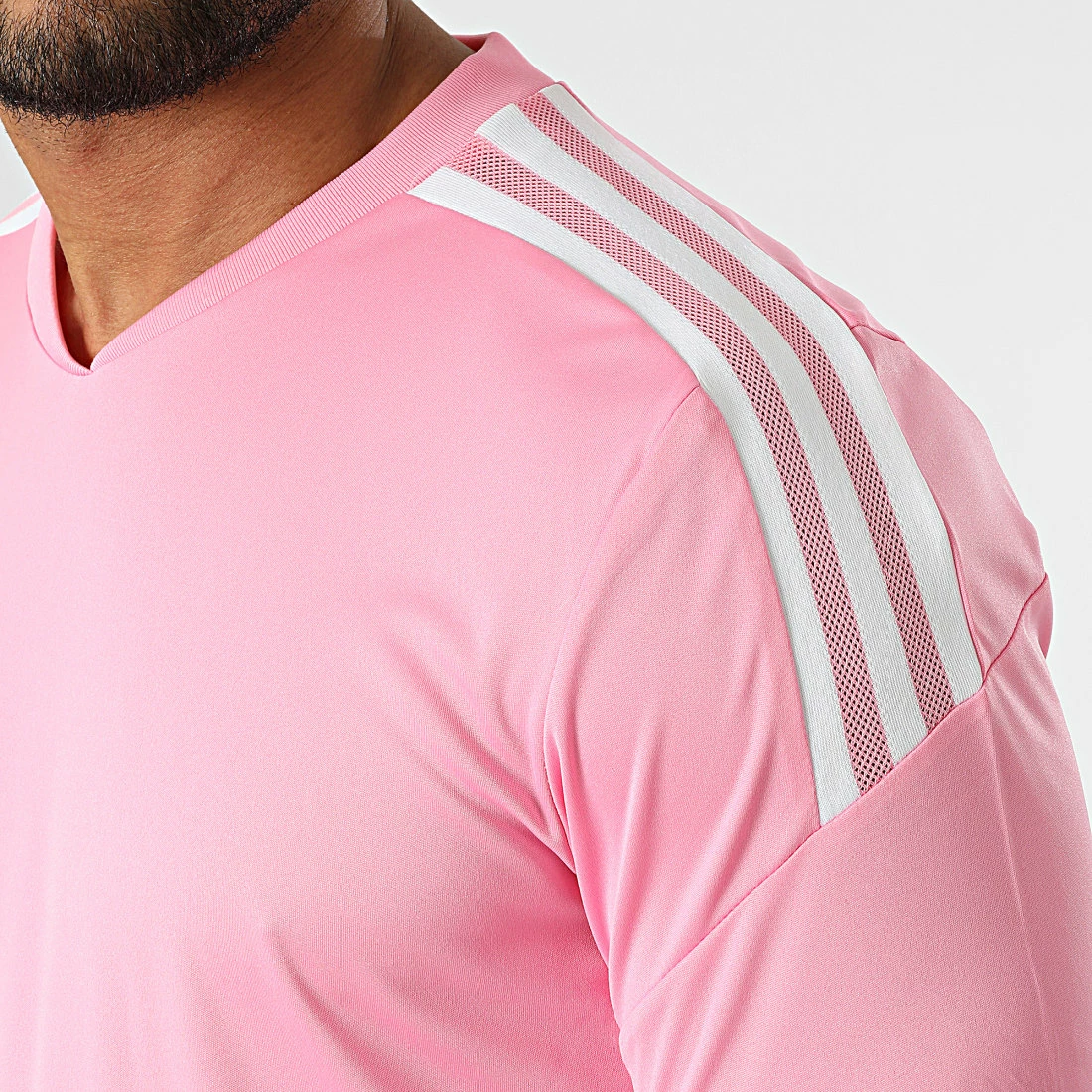 Top 10 🎉 Tee 👚 Shirt Col V A Bandes HD2273 Rose de Adidas Performance 💯 4 Top 10 🎉 Tee 👚 Shirt Col V A Bandes HD2273 Rose de Adidas Performance 💯 – Image 2