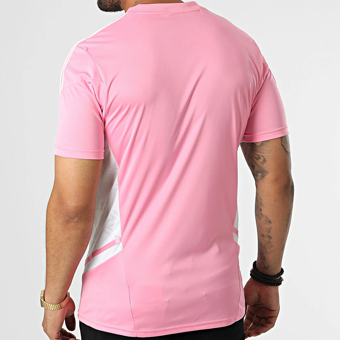 Top 10 🎉 Tee 👚 Shirt Col V A Bandes HD2273 Rose de Adidas Performance 💯 6 Top 10 🎉 Tee 👚 Shirt Col V A Bandes HD2273 Rose de Adidas Performance 💯 – Image 4