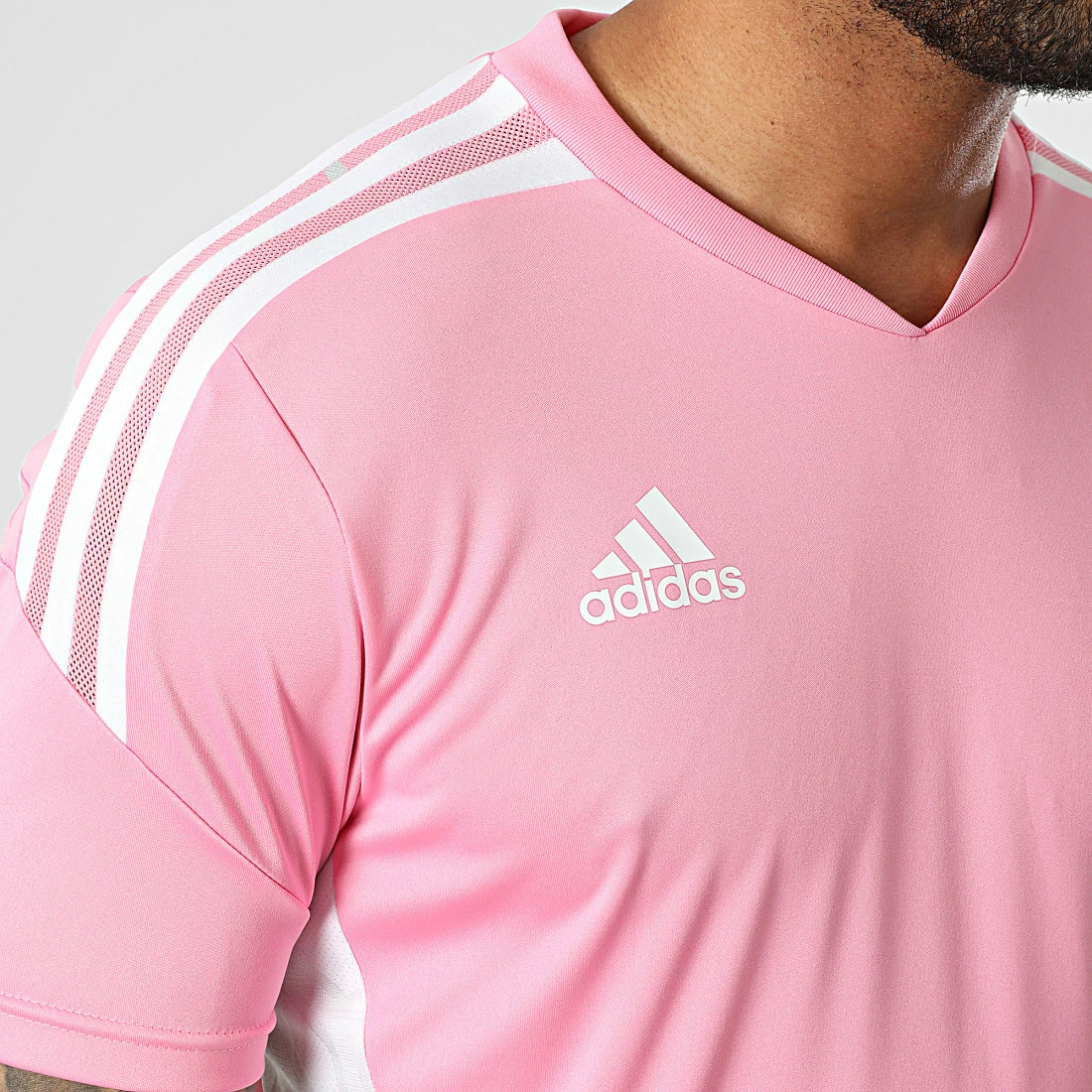 Top 10 🎉 Tee 👚 Shirt Col V A Bandes HD2273 Rose de Adidas Performance 💯 8 Top 10 🎉 Tee 👚 Shirt Col V A Bandes HD2273 Rose de Adidas Performance 💯 – Image 6