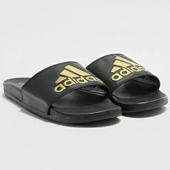 Bon marché 😍 Claquettes Adilette Comfort GY1946 Noir Doré de Adidas Performance ⌛