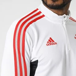 Sortie 🎉 Sweat Col Zippé A Bandes Bayern Munich HB0620 Blanc Rouge de Adidas Performance 🔔 -Pas Cher adidas Magasin adidas 331297 HB0620 20220811T155248 04