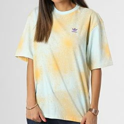 Sortie 😀 Tee 👕 Shirt Large Femme HL6598 Bleu Ciel Jaune de Adidas Originals ✔️ -Pas Cher adidas Magasin adidas 331308 HL6598 20220819T140017 03
