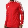 Bon marché ⌛ Veste Zippée A Bandes GM7308 Rouge de Adidas Performance 🔔