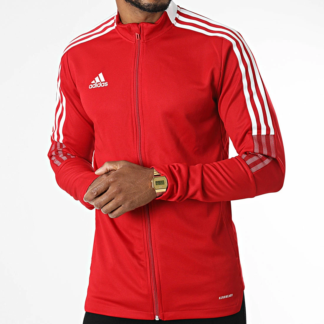 Bon marché ⌛ Veste Zippée A Bandes GM7308 Rouge de Adidas Performance 🔔 5 Bon marché ⌛ Veste Zippée A Bandes GM7308 Rouge de Adidas Performance 🔔 – Image 3