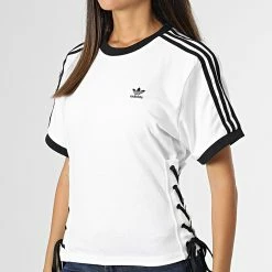 Offres ✔️ Tee 👕 Shirt Femme Laced HK5062 Blanc de Adidas Originals 🔔 -Pas Cher adidas Magasin adidas 332119 HK5062 20220819T135843 05