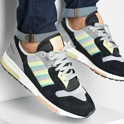 Promo 💯 Baskets ZX 420 GY2006 Core Black Metallic Grey de Adidas Originals 🔔