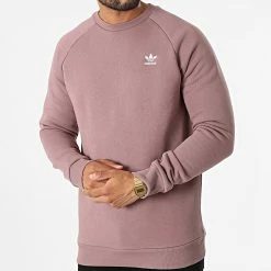 Remise 🔔 Sweat Crewneck Essential HJ7991 Rose de Adidas Originals 🎉