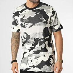 Nouveau 👍 Tee 👚 Shirt Camo AOP HK2800 Beige Gris Camouflage de Adidas Originals 😀