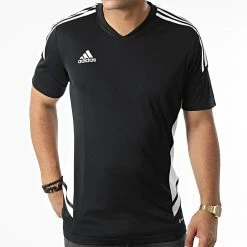 De gros 🌟 Tee 👕 Shirt De Sport A Bandes Condivo 22 H21254 Noir de Adidas Performance 🎁 -Pas Cher adidas Magasin adidas 333440 H21254 20220823T140912 05