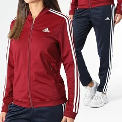 Meilleur prix 😉 Ensemble De Survetement A Bandes Femme 3 Stripes HM1913 Bordeaux de Adidas Performance 🎉