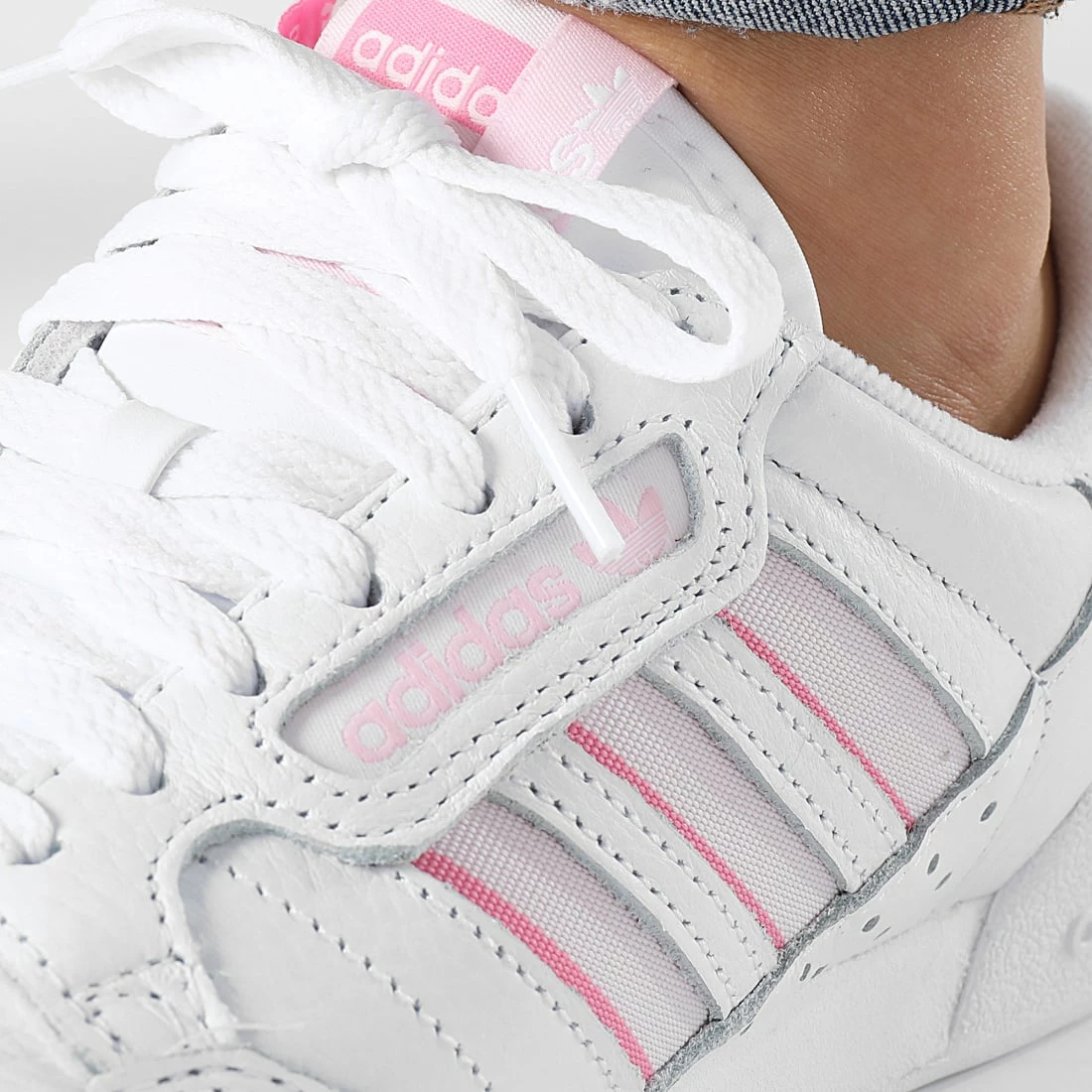 Remise ⭐ Baskets Femme Continental 80 Stripes GX4433 Cloud White Clear Pink Almond Pink de Adidas Originals 😍 4 Remise ⭐ Baskets Femme Continental 80 Stripes GX4433 Cloud White Clear Pink Almond Pink de Adidas Originals 😍 – Image 2