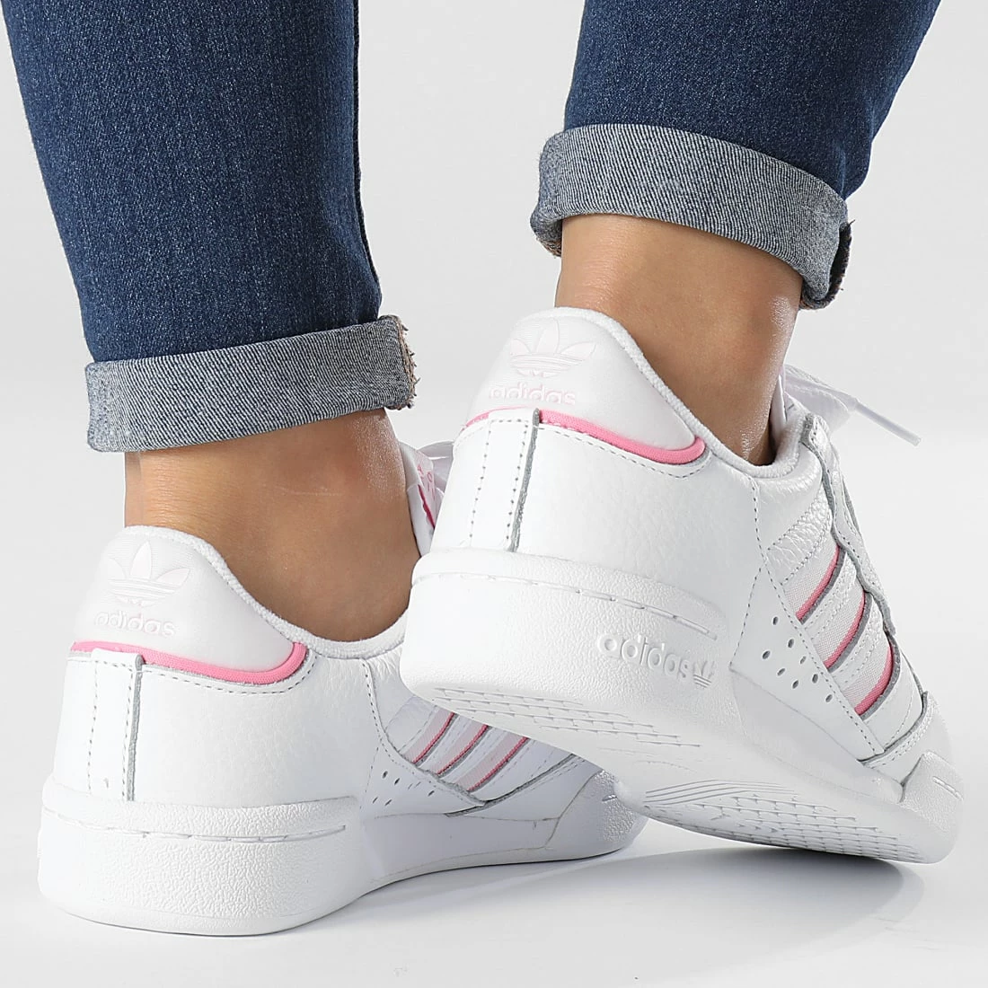 Remise ⭐ Baskets Femme Continental 80 Stripes GX4433 Cloud White Clear Pink Almond Pink de Adidas Originals 😍 6 Remise ⭐ Baskets Femme Continental 80 Stripes GX4433 Cloud White Clear Pink Almond Pink de Adidas Originals 😍 – Image 4