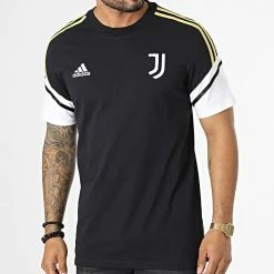 Tout neuf 👏 Tee 👕 Shirt A Bandes Juventus HA2634 Noir de Adidas Performance 🧨