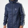 Meilleure vente 👍 Veste Zippée Capuche A Bandes Lock Up HL2195 Bleu Marine de Adidas Originals 🥰