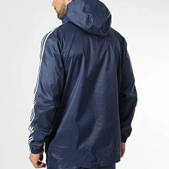 Meilleure vente 👍 Veste Zippée Capuche A Bandes Lock Up HL2195 Bleu Marine de Adidas Originals 🥰 -Pas Cher adidas Magasin adidas 336393 HL2195 20220909T151702 06