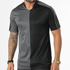 Top 10 🎉 Tee 👕 Shirt De Sport A Bandes Tiro HN5596 Noir Gris Anthracite de Adidas Performance 🎁
