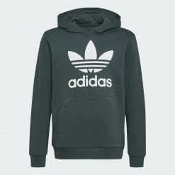 Bon marché 😉 Sweat Capuche Enfant Trefoil HK0270 Vert de Adidas Originals ⌛