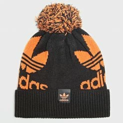 Vente flash 😀 Bonnet Bobble HL9318 Noir Orange de Adidas Originals ⌛
