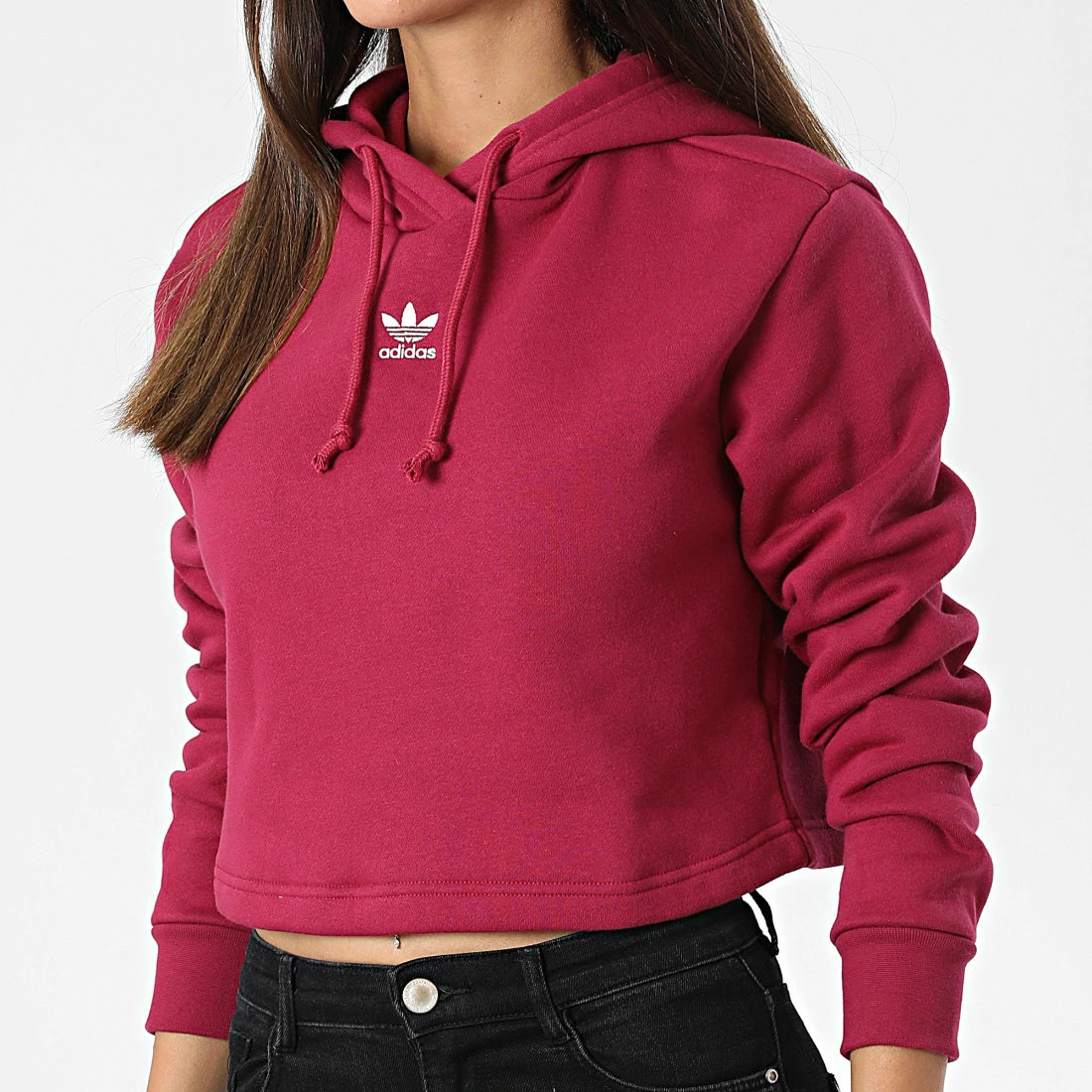 Le moins cher ⌛ Sweat Capuche Femme Crop HJ7849 Bordeaux de Adidas Originals 🎉 5 Le moins cher ⌛ Sweat Capuche Femme Crop HJ7849 Bordeaux de Adidas Originals 🎉 – Image 3