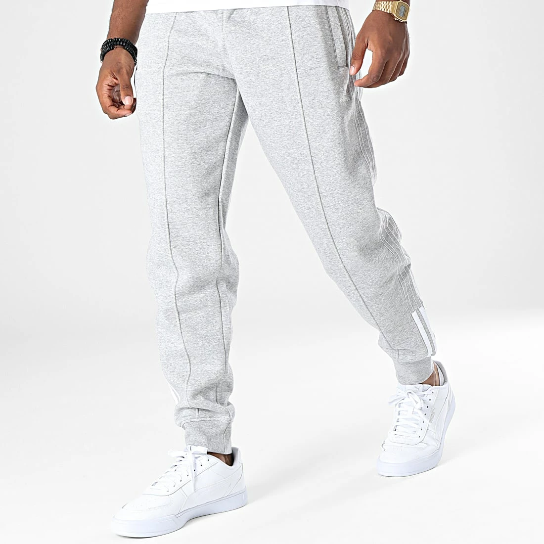 Promo 🔥 Pantalon Jogging ABandes SST HI2997 Gris Chiné de Adidas Originals 🥰 3 Promo 🔥 Pantalon Jogging ABandes SST HI2997 Gris Chiné de Adidas Originals 🥰