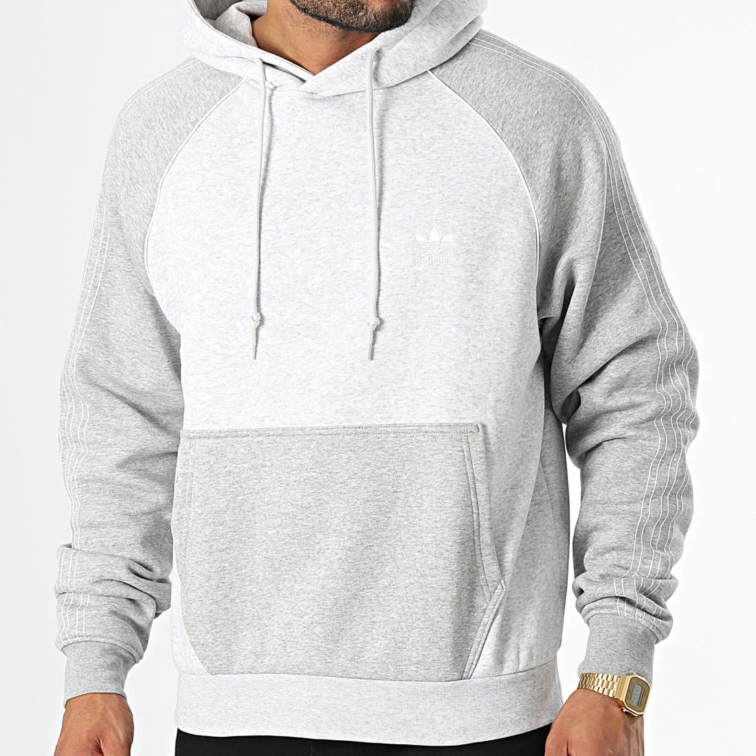 Sortie ✨ Sweat Capuche A Bandes SST HI3021 Gris Chiné de Adidas Originals 💯 3 Sortie ✨ Sweat Capuche A Bandes SST HI3021 Gris Chiné de Adidas Originals 💯