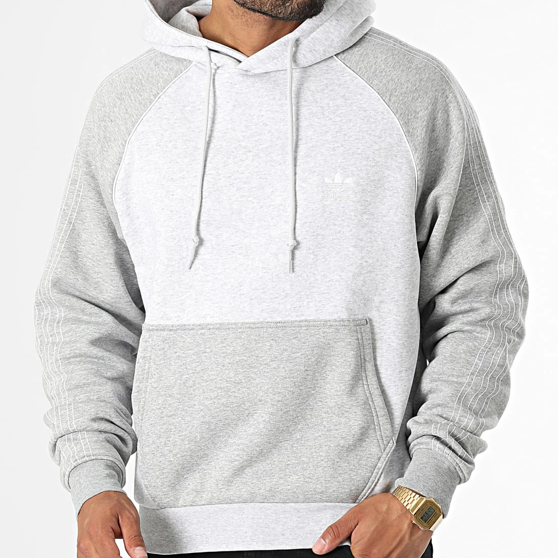 Sortie ✨ Sweat Capuche A Bandes SST HI3021 Gris Chiné de Adidas Originals 💯 7 Sortie ✨ Sweat Capuche A Bandes SST HI3021 Gris Chiné de Adidas Originals 💯 – Image 5