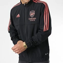 Remise 😀 Veste Zippée A Bandes Arsenal HC1247 Noir de Adidas Performance ⭐ -Pas Cher adidas Magasin adidas 337211 HC1247 20220921T155225 03