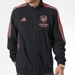 Remise 😀 Veste Zippée A Bandes Arsenal HC1247 Noir de Adidas Performance ⭐ -Pas Cher adidas Magasin adidas 337211 HC1247 20220921T155227 05
