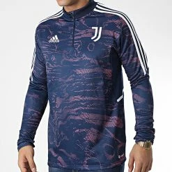 Budget 🔥 Tee 👕 Shirt Manches Longues A Bandes Juventus HC3283 Bleu Marine Rose de Adidas Performance 🥰