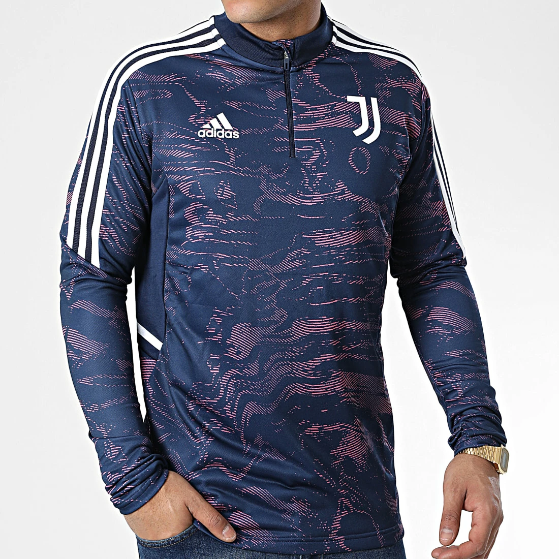 Budget 🔥 Tee 👕 Shirt Manches Longues A Bandes Juventus HC3283 Bleu Marine Rose de Adidas Performance 🥰 5 Budget 🔥 Tee 👕 Shirt Manches Longues A Bandes Juventus HC3283 Bleu Marine Rose de Adidas Performance 🥰 – Image 3