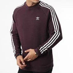 Top 10 🔥 Sweat Crewneck A Bandes 3 Stripes HK7291 Bordeaux de Adidas Originals ⭐ -Pas Cher adidas Magasin adidas 337728 HK7291 20220920T152129 05