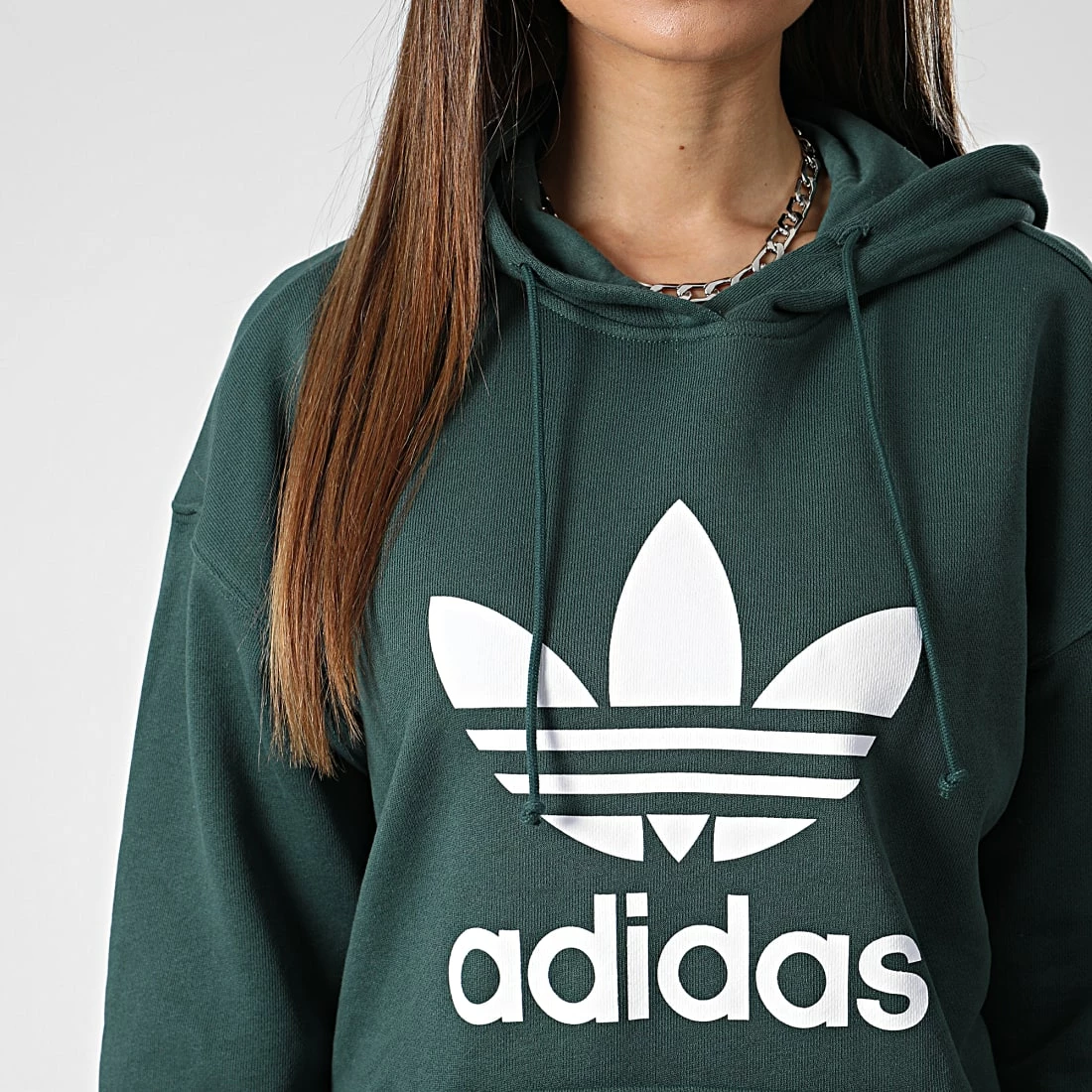 Le moins cher 🛒 Sweat Capuche Femme Trefoil HK9654 Vert de Adidas Originals 👍 4 Le moins cher 🛒 Sweat Capuche Femme Trefoil HK9654 Vert de Adidas Originals 👍 – Image 2