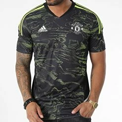 Budget ❤️ Tee 👚 Shirt De Sport Manchester United HE6682 Noir Vert de Adidas Performance 🤩