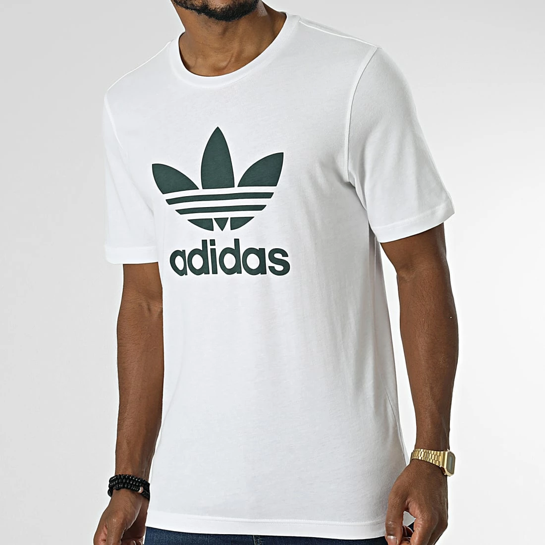 Nouveau 👍 Tee 👚 Shirt Trefoil HK5227 Blanc Vert de Adidas Originals 🛒 3 Nouveau 👍 Tee 👚 Shirt Trefoil HK5227 Blanc Vert de Adidas Originals 🛒