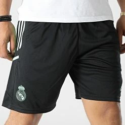 Remise ✨ Short Jogging A Bandes HD1219 Real Madrid Noir de Adidas Performance ⭐ -Pas Cher adidas Magasin adidas 339378 HD1219 20221017T151739 05