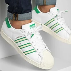Remise 🥰 Baskets Superstar GX9878 Footwear White Off White Green de Adidas Originals ⭐