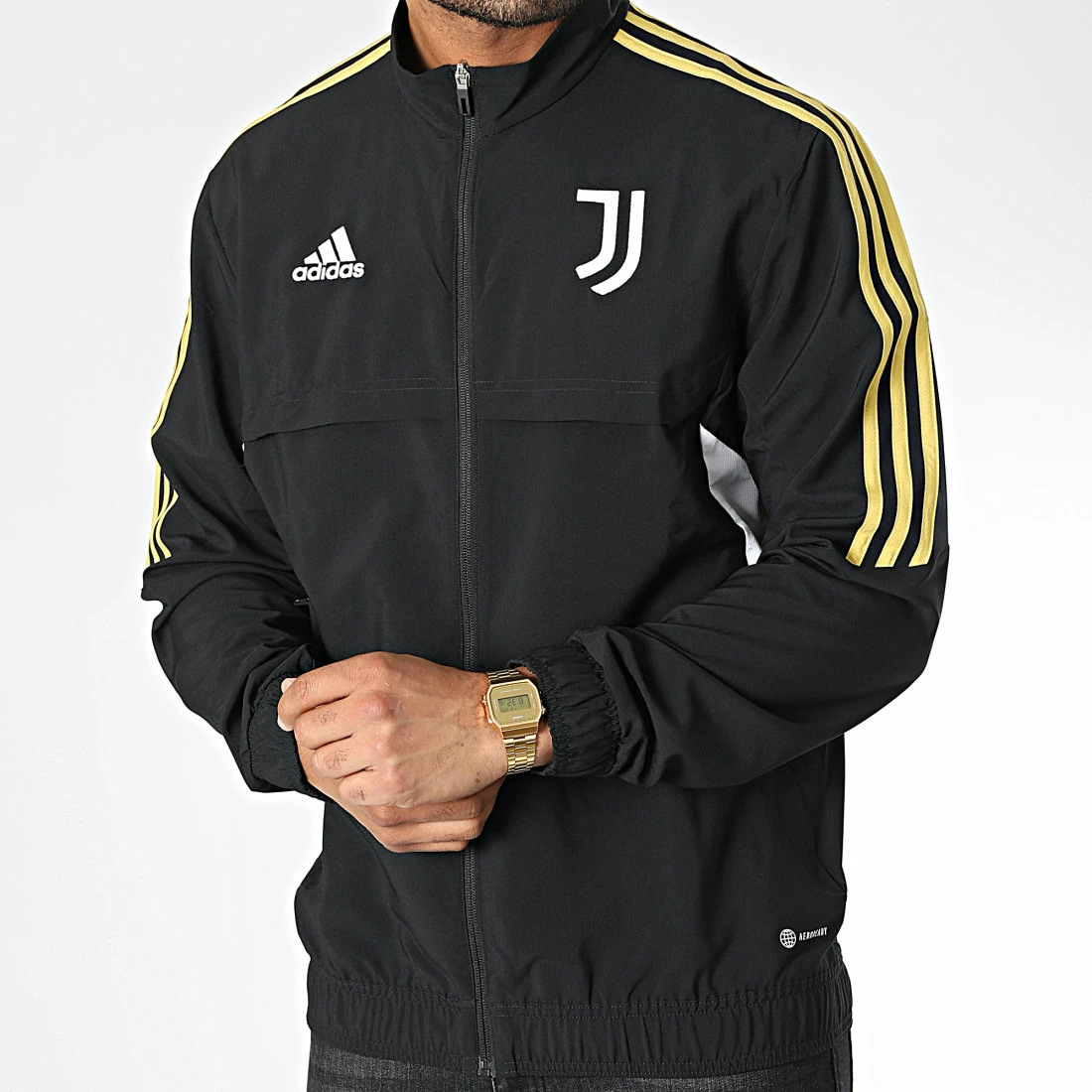 Nouveau 😀 Veste Zippée A Bandes Juventus HA2645 Noir de Adidas Performance ✨ 5 Nouveau 😀 Veste Zippée A Bandes Juventus HA2645 Noir de Adidas Performance ✨ – Image 3