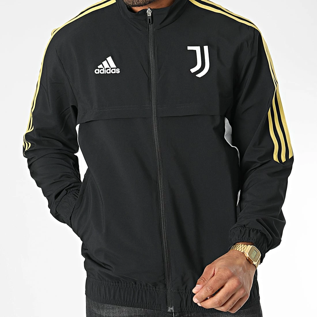Nouveau 😀 Veste Zippée A Bandes Juventus HA2645 Noir de Adidas Performance ✨ 7 Nouveau 😀 Veste Zippée A Bandes Juventus HA2645 Noir de Adidas Performance ✨ – Image 5