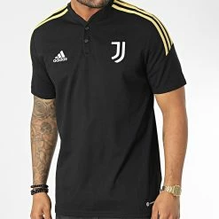 Offres 😉 Polo Manches Courtes A Bandes Juventus HA2626 Noir de Adidas Performance ⌛