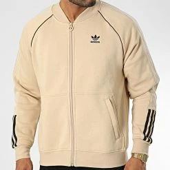 Promo 🔥 Veste Zippée HI2994 Beige de Adidas Originals 💯 -Pas Cher adidas Magasin adidas 340485 HI2994 20221012T162150 03