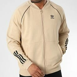 Promo 🔥 Veste Zippée HI2994 Beige de Adidas Originals 💯 -Pas Cher adidas Magasin adidas 340485 HI2994 20221012T162153 05