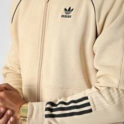 Promo 🔥 Veste Zippée HI2994 Beige de Adidas Originals 💯 -Pas Cher adidas Magasin adidas 340485 HI2994 20221012T162154 06