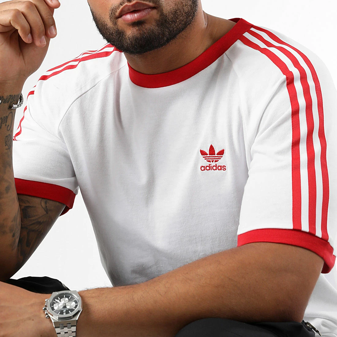 Acheter 😍 Tee 👕 Shirt A Bandes HS8944 Blanc Rouge de Adidas Originals 🥰 3 Acheter 😍 Tee 👕 Shirt A Bandes HS8944 Blanc Rouge de Adidas Originals 🥰