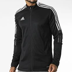 Bon marché 👏 Veste Zippée A Bandes GM7319 Noir de Adidas Performance ❤️