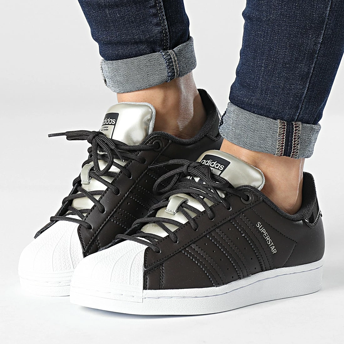 Tout neuf 🧨 Baskets Femme Superstar GX4360 Brown Footwear White de Adidas Originals 🔔 3 Tout neuf 🧨 Baskets Femme Superstar GX4360 Brown Footwear White de Adidas Originals 🔔