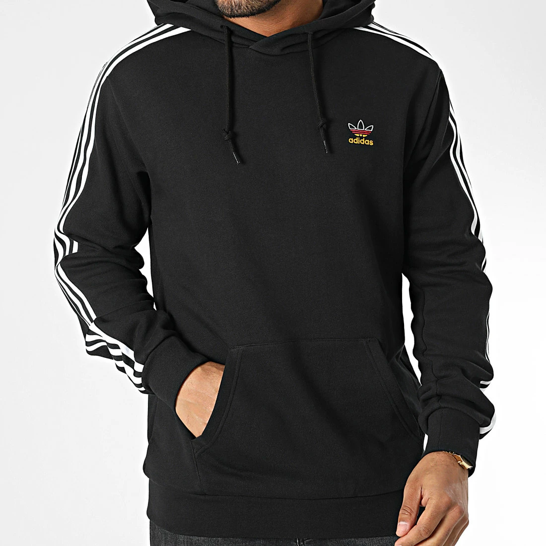 Top 10 🔥 Sweat Capuche A Bandes HK7396 Noir de Adidas Originals 🔥 7 Top 10 🔥 Sweat Capuche A Bandes HK7396 Noir de Adidas Originals 🔥 – Image 5