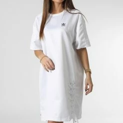 Bon marché 🧨 Robe Tee 👚 Shirt Femme HK5080 Blanc de Adidas Originals 👏