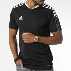 Promo ⭐ Tee 👕 Shirt A Bandes Tiro 21 GM7586 Noir de adidas ⌛ -Pas Cher adidas Magasin adidas 343373 GM7586 20221014T151049 05