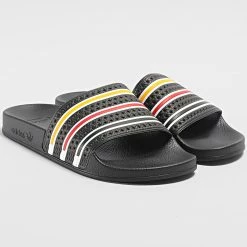 Nouveau 💯 Claquettes Adilette GX9897 Core Black Footwear White Team College Gold de Adidas Originals 🔥