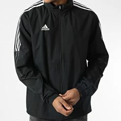 Nouveau 👍 Veste Zippée Capuche GH4466 Noir de Adidas Performance 🔔